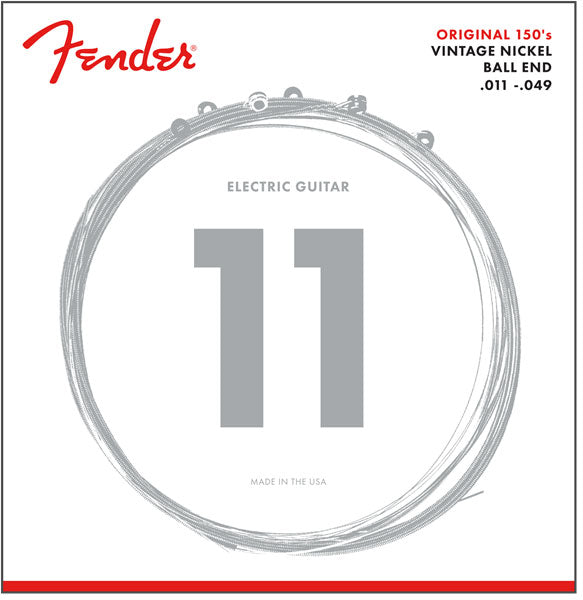 ORIGINAL 150 GUITAR STRINGS PURE NICKEL WOUND BALL END 150M .011-.049 GAUGES (6)