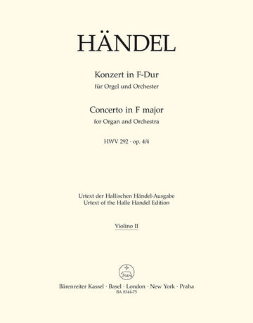 HAENDEL - KONZERT IN F-DUR (FA MAJEUR) ORGUE ET ORCHESTRE