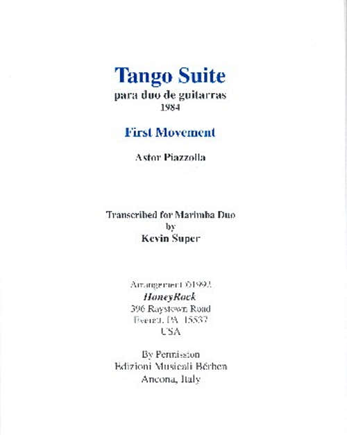 Piazzolla Astor - Tango Suite 1er Mouvement - 2 Guitares