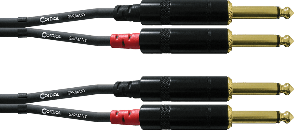 Cordial Audio-Doppelkabel Mono-Klinke 60 CM