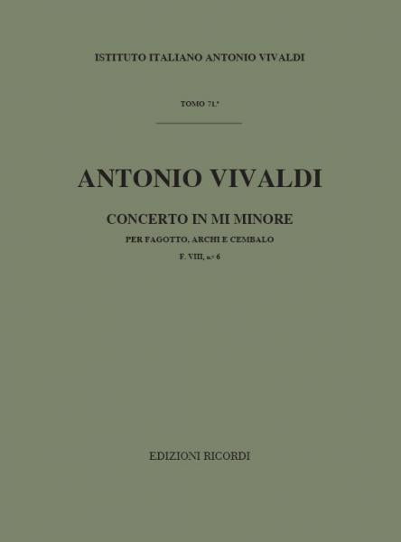Vivaldi A. - Konzert in e-Moll RV 484 - F.viii/6 - Fagott