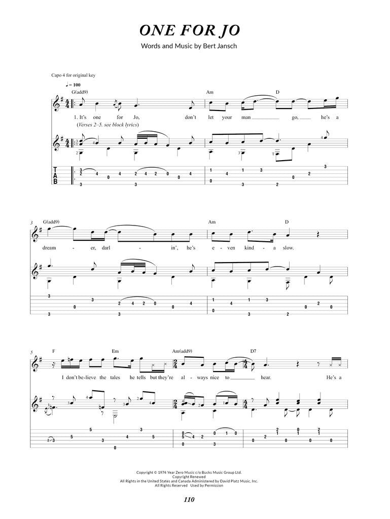 The Bert Jansch Songbook Vol.2 Guitare