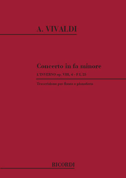 VIVALDI A. - CONCERTI IN FA MIN.' L'INVERNO' OP.VIII N. 4 RV 297 - FLUTE ET PIANO