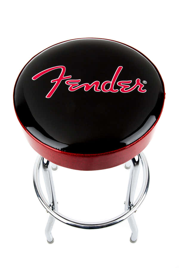 Red Sparkle Logo Barstool Black Red Sparkle-Chrome 30"