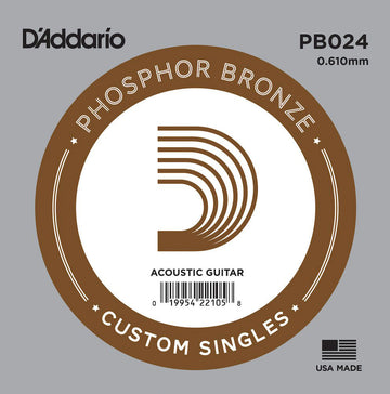 PB024 PHOSPHOR BRONZE WOUND ACOUSTIC GUITAR SINGLE STRING .024