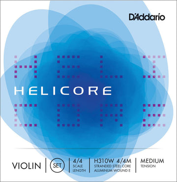 4/4 HELICORE VIOLIN STRING SET WITH WOUND E SCALE MEDIUM TENSION