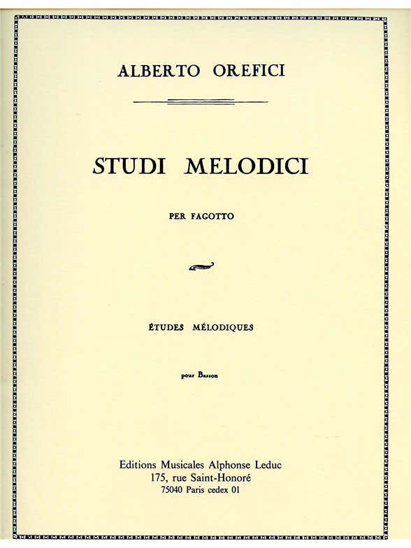 OREFICI A. - Melodische Studien - Fagott