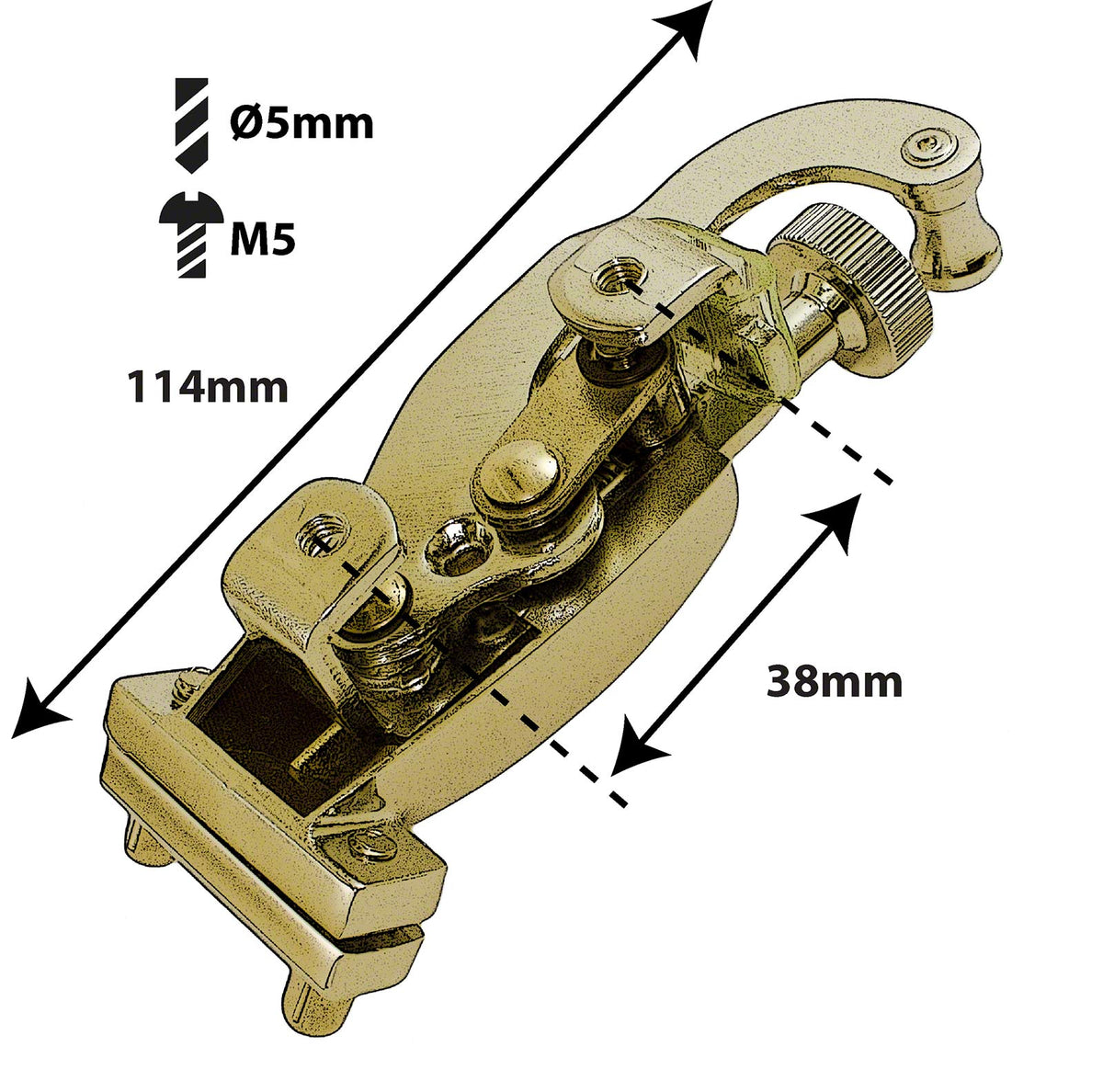 STO5BR - Abhebung "deluxe" Gold 38mm