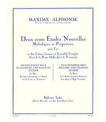 MAXIME-alphonse - 200 Etudes Nouvelles Vol.4 - Cor