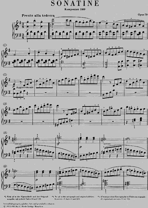 BEETHOVEN L.V. - SONATINA FOR PIANO G MAJOR OP. 79