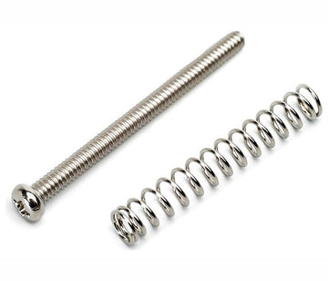 Metrische Humbucker-Schrauben 3.0 X 24.5 MM Nickel + Feder 4er-Pack