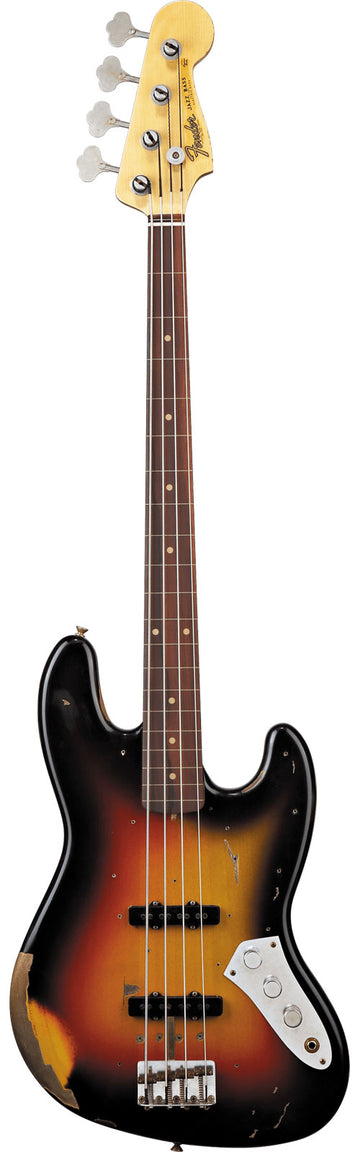 Jazz Bass Jaco Pastorius Bundlos Relic 3-Farben-Sunburst Artist 2025