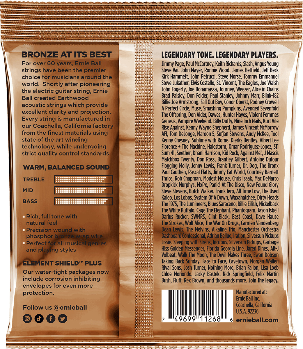 CORDES EARTHWOOD PHOSPHORE BRONZE EXTRA LIGHT 10-50 - PACK DE 3