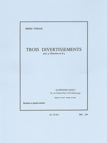 Three Divertissements For Four Clarinets