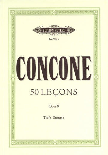 Concone Giuseppe - 50 Lecons Op 9 - Low Voice And Piano (par 10 Minimum)