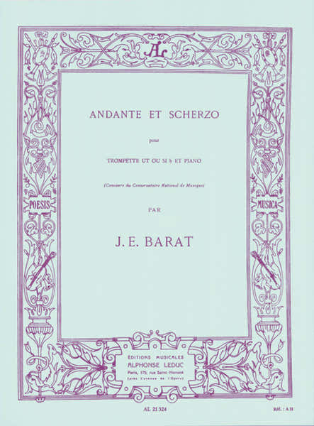 Barat JOSEPH-edouard - Andante & Scherzo - Trompette & Piano