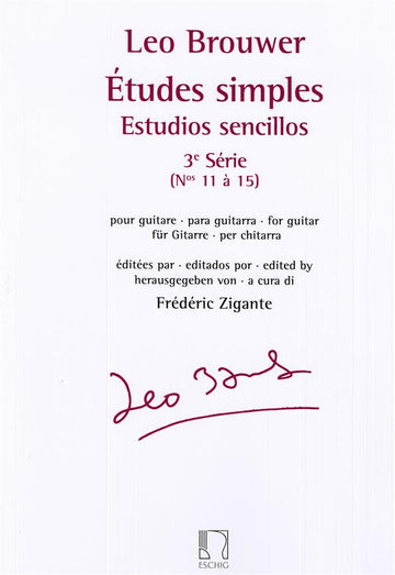 Brouwer Leo - Etudes Simples - Estudios Sencillos (serie 3)- Guitare