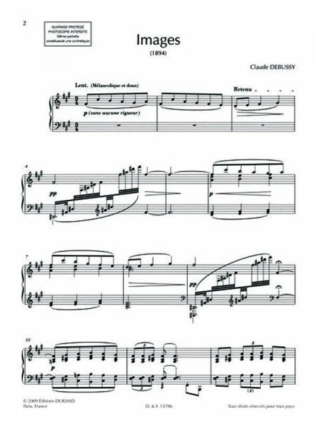 DEBUSSY C. - IMAGES OUBLIEES - PIANO