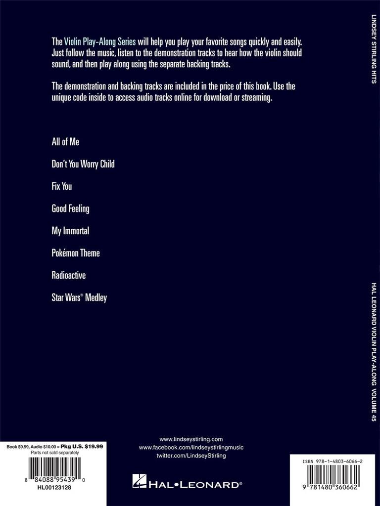 Violin Play-Along Band 45 - Lindsey Stirling - Hits