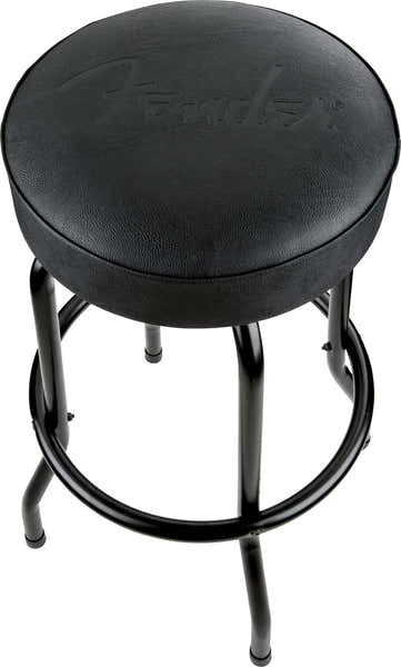 Barhocker mit geprägtem schwarzem Logo Schwarz-Schwarz 30"