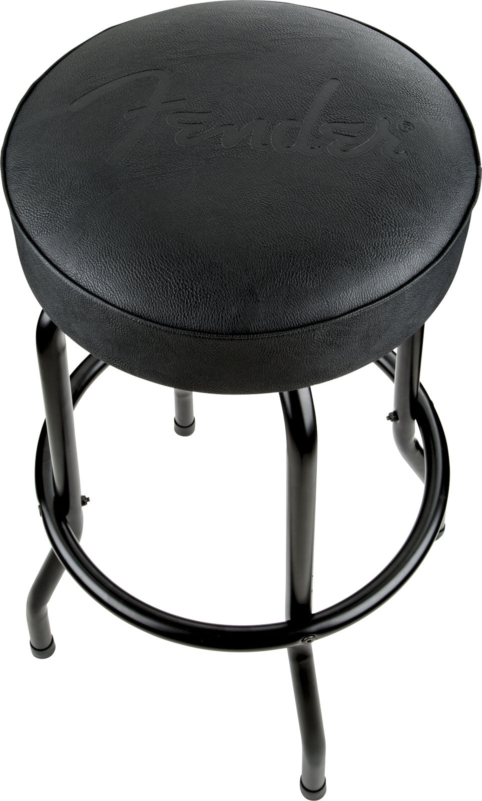 Barhocker mit geprägtem schwarzem Logo Schwarz-Schwarz 30"