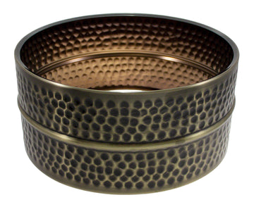 14X6.5 Gehämmerter Messingkessel Schwarzes Nickel (Messing)