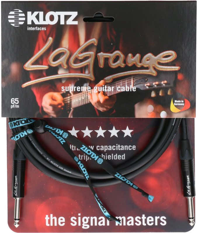 LA-grange Instrumentenkabel Schwarz 6M Mono-Klinke - Mono-Klinke