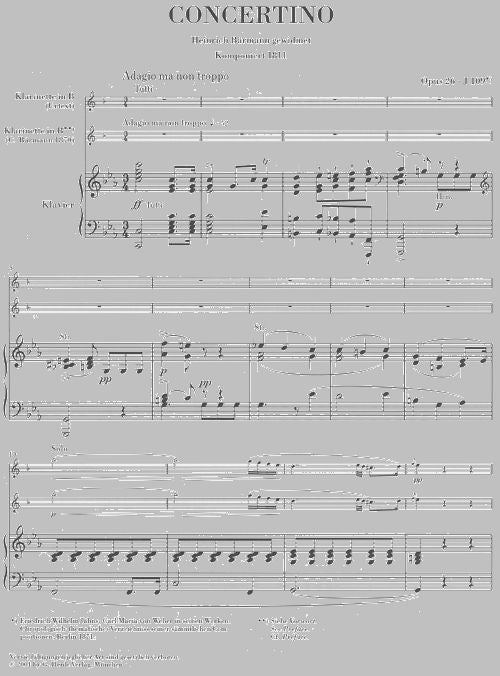 WEBER C.M.V. - CONCERTINO OP. 26 FOR CLARINET AND ORCHESTRA