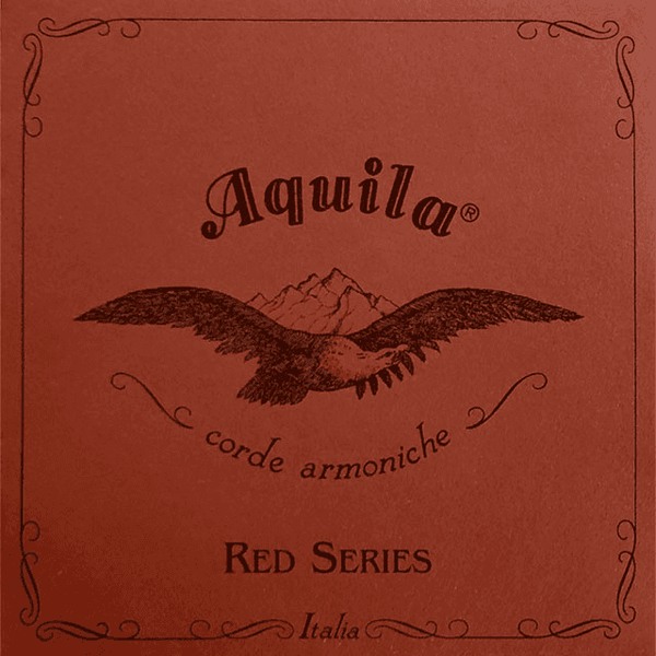 Aquila Reds Neapolitanische Mandoline-Satz,AA,DD,GG G Umsponnen Rot