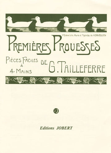 Tailleferre - Premières Prouesses - Po 4 MS - Piano À 4 Mains