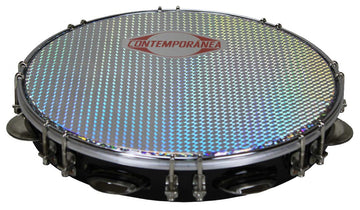 C-PF11-01BS - PANDEIRO 11" BLACK - SKIN SILVER