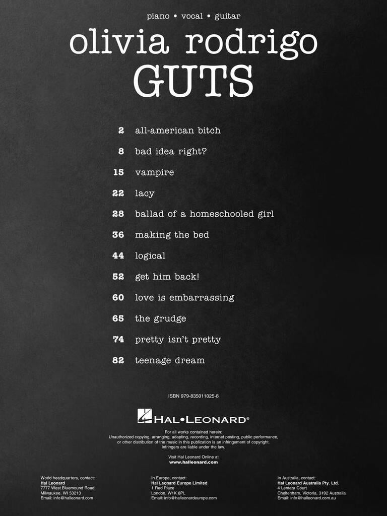Olivia Rodrigo - Guts - PVG