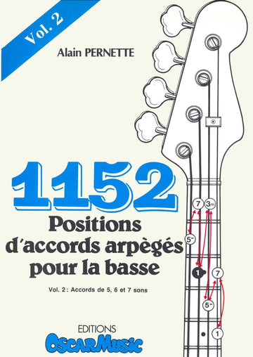 PERNETTE ALAIN - 1152 POSITIONS D'ACCORDS N°2 - GUITARE BASSE