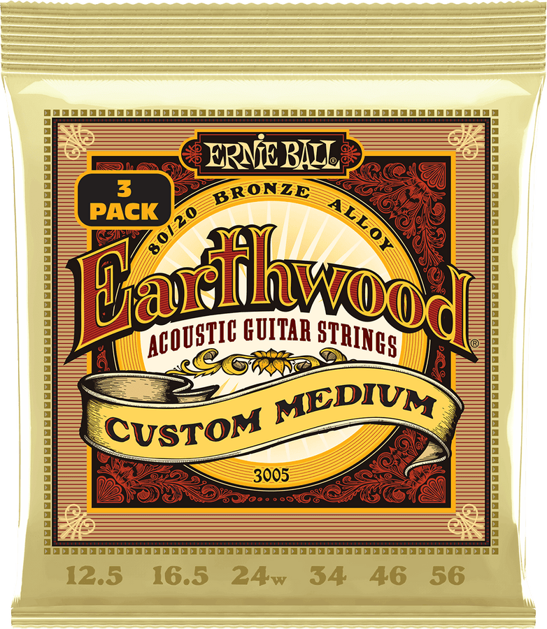 CORDES EARTHWOOD 80/20 BRONZE CUSTOM MEDIUM 12,5-56 - PACK DE 3