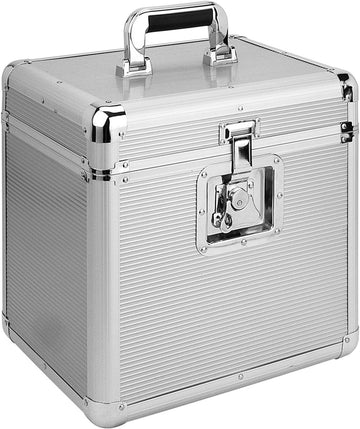 Schallplattenkoffer 80 Silber
