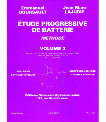 Boursault/lajudie - Etude Progressive De Batterie Vol.3