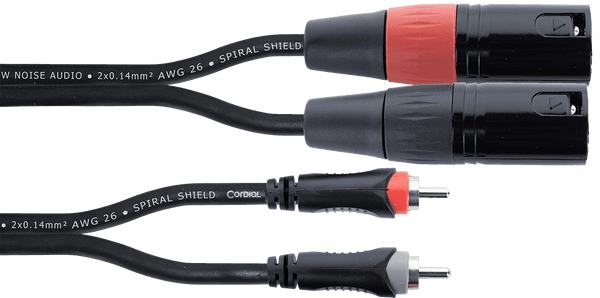 Doppeltes Audiokabel XLR-Stecker / RCA 3 M