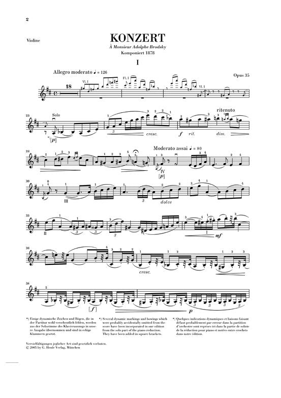 Tschaikowsky P.i. - Violin Concerto Op. 35