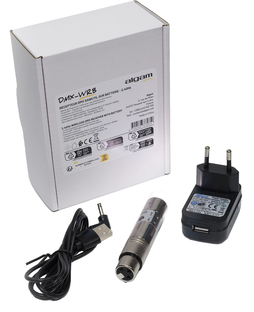 Algam Lighting DMX-WRB Drahtloser DMX-Empfänger mit Akku