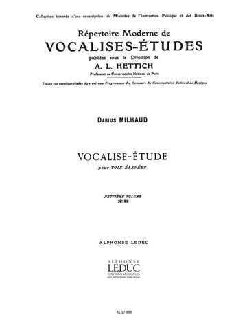 MILHAUD DARIUS - Milhaud - Vokalise Studie.Hohe Stimme/Klavier