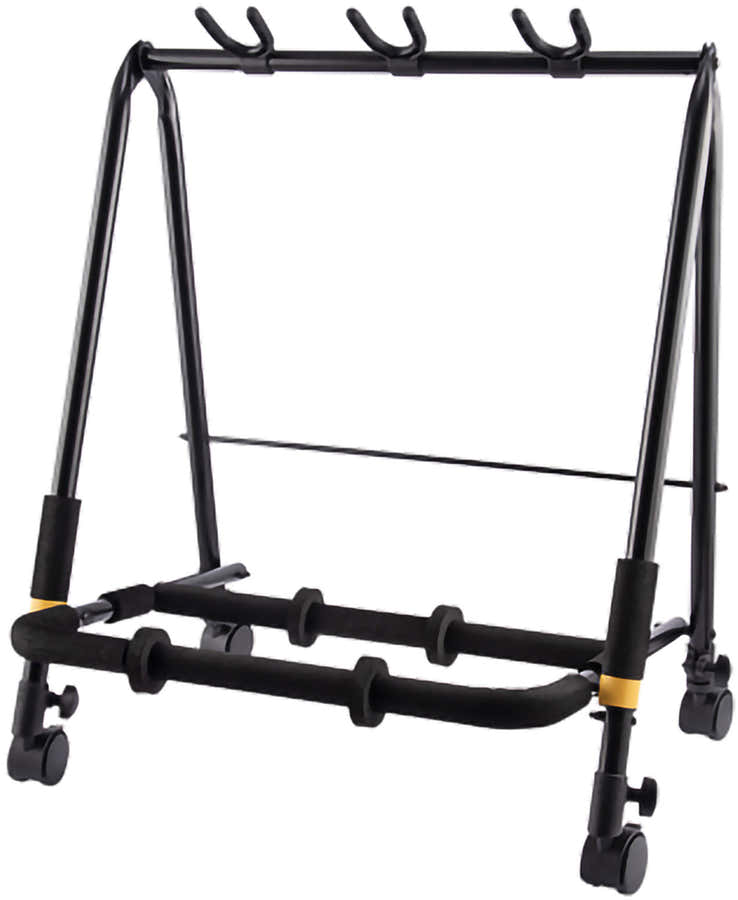 Gitarrenrack für 3 Gitarren mit Rollen