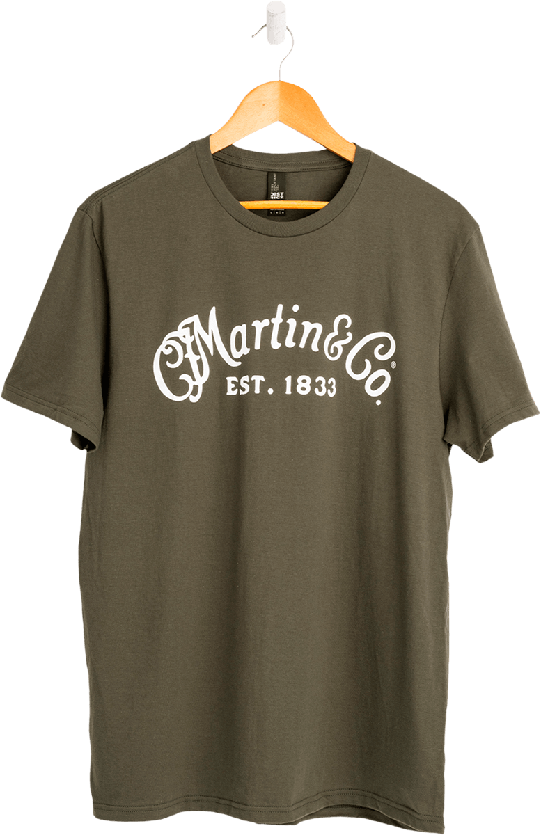Tee-Shirt Olive,White Script Logo,S