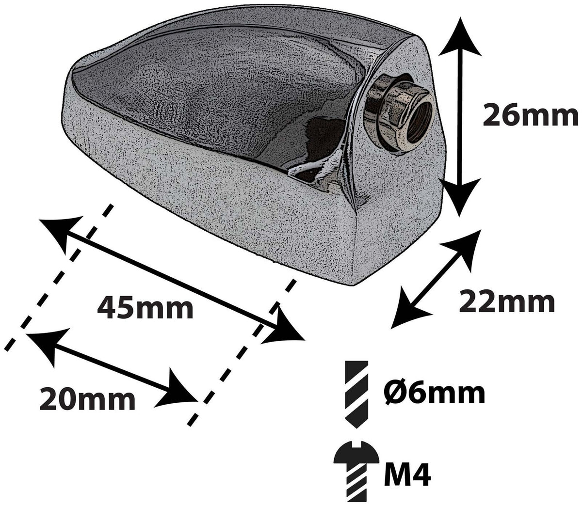 L25BD - Bassdrum Spannböckchen - 20mm (x1)
