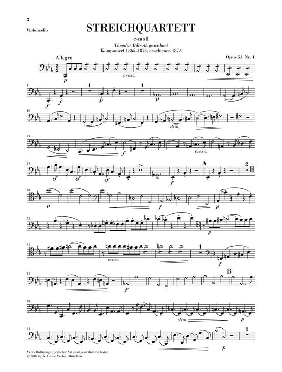 Brahms J. - Streichquartette in c-Moll und a-Moll Op. 51