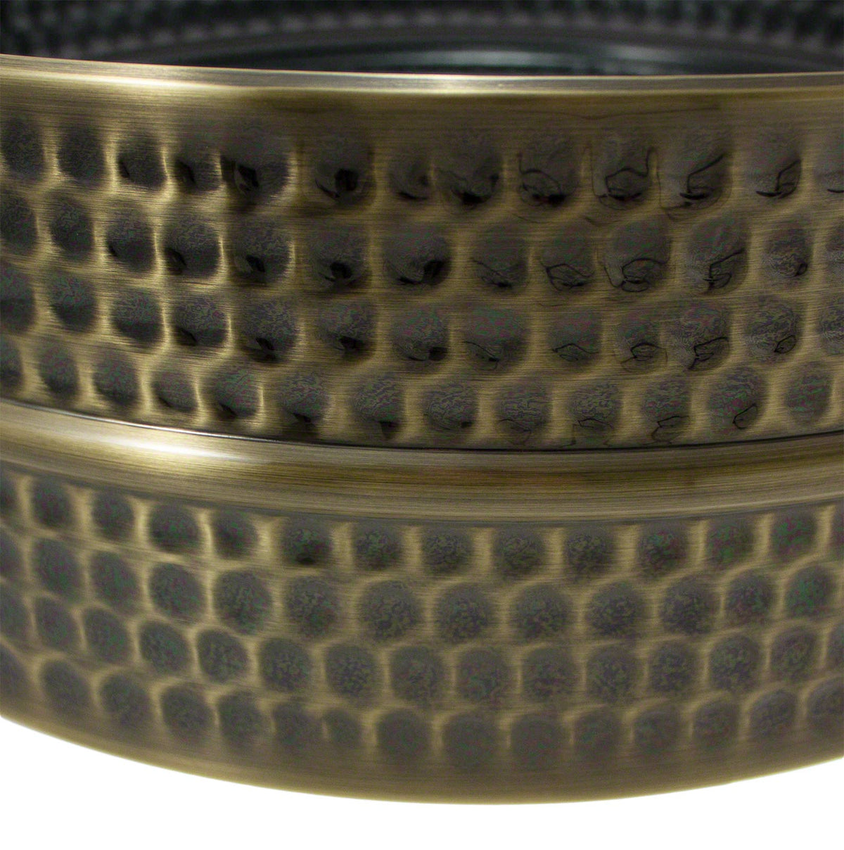 14X6.5 Gehämmerter Messingkessel Schwarzes Nickel (Messing)