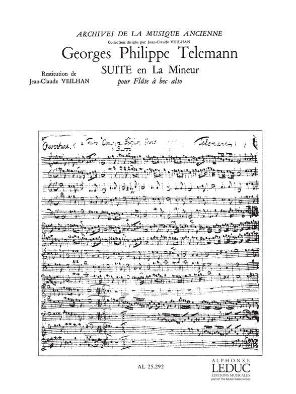 Telemann - Suite En La Mineur Pour Flute A Bec Alto